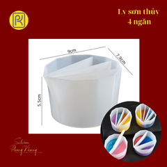 Ly silicon rau câu sơn thủy 4 ngăn