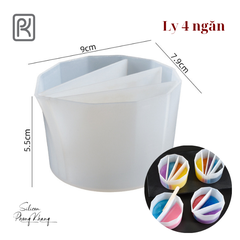 Ly silicon rau câu sơn thủy 4 ngăn