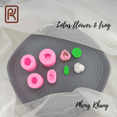 [Ảnh thực tế] Set 4 khuôn silicon 4d Phong Khang hình ếch, búp sen, hoa sen nhí