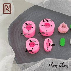 [Ảnh thực tế] Set 4 khuôn silicon 4d Phong Khang hình ếch, búp sen, hoa sen nhí