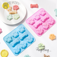 Khuôn silicon chân chó và khúc xương