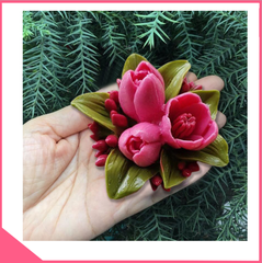 Khuôn silicon 4d làm rau câu chùm hoa tulip