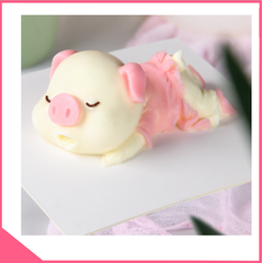 Khuôn silicon 4d làm rau câu heo tắm tiên