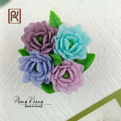 Khuôn silicon 4d làm rau câu hoa hồng thái nhỏ