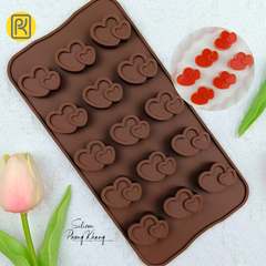 Khuôn silicon trái tim đôi