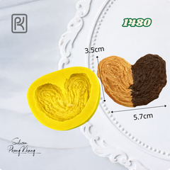 Khuôn silicon bánh quế tim
