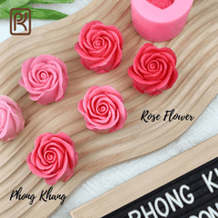 Khuôn silicon 4d làm rau câu hoa hồng cao