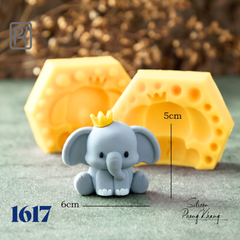 Khuôn silicon con voi đội vương miện