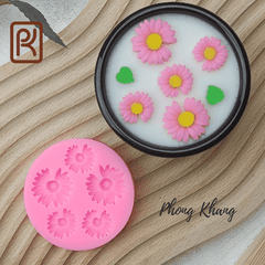 Khuôn silicon 3d làm rau câu hình hoa cúc nhí