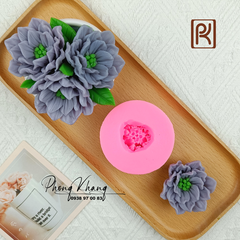 Khuôn silicon 4d làm rau câu hoa hồng thái