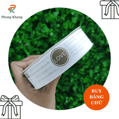 Ruy băng lụa Phong Khang trắng chữ love & miss dùng buộc hộp bánh kem