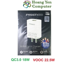 Cốc Sạc Nhanh Pisen TS-C138 - Cổng USB Sạc Nhanh QC3.0 18W, VOOC 2.0 22.5W - BH 1 Năm - Hoàng Yến Computer | Cốc Cạc 18W