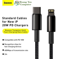 Cáp Sạc Nhanh 20W Cho iPhone 12 BASEUS Tungsten TYPE C - LIGHTNING Dài 1M - BH 12 Tháng 1 đổi 1 (MÀU SẮC NGẪU NHIÊN)
