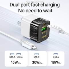 Bộ Sạc Nhanh 30W Hoco DM-C3 - Type C to Lighting PD30W hoặc Type C to Type C PD30W - Hoangyencomputer