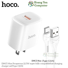 Bộ Sạc Nhanh VOOC Hoco DMC5 (VOOC 22.5W) - BH 12 Tháng | Cốc Sạc Quick Charge 18W - Hoàng Yến Computer