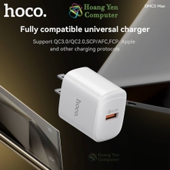 Bộ Sạc Nhanh VOOC Hoco DMC5 (VOOC 22.5W) - BH 12 Tháng | Cốc Sạc Quick Charge 18W - Hoàng Yến Computer