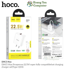 Bộ Sạc Nhanh VOOC Hoco DMC5 (VOOC 22.5W) - BH 12 Tháng | Cốc Sạc Quick Charge 18W - Hoàng Yến Computer