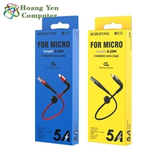 Cáp Sạc MICRO USB Borofone BX32 Dài 25CM Dây Dù Cho Android - BH 12 Tháng 1 đổi 1 (MÀU SẮC NGẪU NHIÊN)