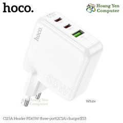 Cốc Sạc Nhanh PD65W Hoco C115 3 Cổng - BH 12 Tháng Chính Hãng - Hoàng Yến Computer