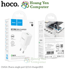Cốc Sạc Nhanh Hoco C145A 1 Cổng USB QC3.0, Sạc Nhanh 18W - BH 12 Tháng - Hoàng Yến Computer