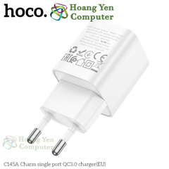 Cốc Sạc Nhanh Hoco C145A 1 Cổng USB QC3.0, Sạc Nhanh 18W - BH 12 Tháng - Hoàng Yến Computer