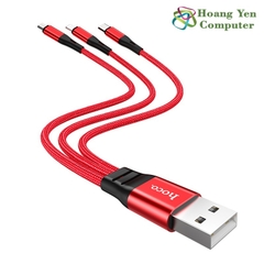 [25CM] Cáp Sạc Hoco X47 3 Đầu IPhone - Micro Usb - Type C Dây Dù Chống Đứt Dài 1M - BH 6 Tháng 1 đổi 1