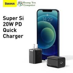 Combo Bộ Sạc Nhanh 20W Baseus Cho IPhone X, 11, 12 - BH 12 Tháng Chính Hãng (MÀU ĐEN)