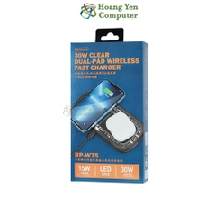 Đế Sạc Nhanh Không Dây Đa Năng 2 In 1 Remax RP-W75 - BH 6 Tháng- Hoàng Yến Computer