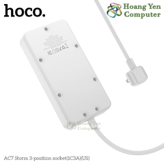 Ổ Điện Đa Năng Hoco AC7 – 3 Ổ Cắm + 1 Cổng Type-C + 3 USB, Công Suất 2500W (Chuẩn US) – BH 1 Năm – Hoàng Yến Computer