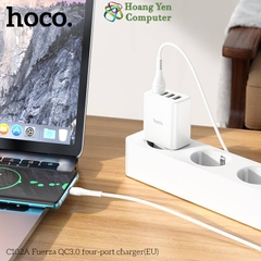 Cốc Sạc Nhanh 4 cổng USB Hoco C102A 28.5W - Sạc Nhanh QC3.0 18W - BH 12 Tháng - Hoàng Yến Computer