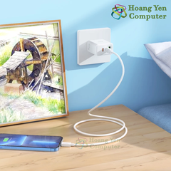 Cốc Sạc Nhanh HOCO C126 PD40W, QC 3.0 – 3 cổng (1 USB + 2 Type-C), Chuẩn US – BH 12 Tháng – Hoangyencomputer