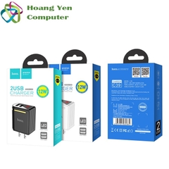Cốc Sạc Mini 2 Cổng Hoco C39 2.0A - BH 1 Năm Chính Hãng