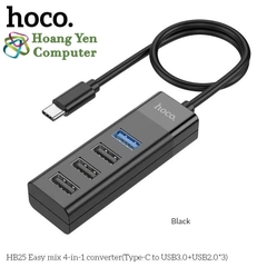 [TYPE C] Hub USB TYPE C 4 Cổng Hoco HB25 cho Laptop, Macbook, Điện thoại - BH 1 năm - Hoàng Yến Computer