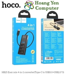 [TYPE C] Hub USB TYPE C 4 Cổng Hoco HB25 cho Laptop, Macbook, Điện thoại - BH 1 năm - Hoàng Yến Computer