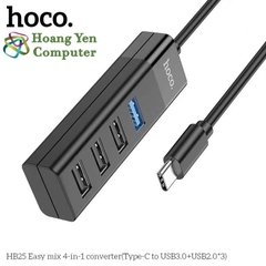 [TYPE C] Hub USB TYPE C 4 Cổng Hoco HB25 cho Laptop, Macbook, Điện thoại - BH 1 năm - Hoàng Yến Computer