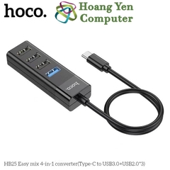 [TYPE C] Hub USB TYPE C 4 Cổng Hoco HB25 cho Laptop, Macbook, Điện thoại - BH 1 năm - Hoàng Yến Computer