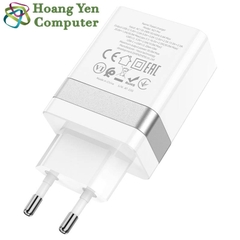 Cốc Sạc Nhanh PD 30W Hoco N21 Pro - 3 Cổng Sạc (2 Cổng USB + Cổng Type C) - BH 6 Tháng Chính Hãng - Hoàng Yến Computer