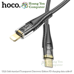 Cáp Sạc Nhanh Hoco U121 Crystal Charging Data Cable 27W–60W, Dây Dù, Đèn LED - BH 1 Năm - Hoàng Yến Computer