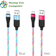 Cáp Sạc Nhanh MICRO USB Hoco U85 Cho Android Có Đèn Led Trên Dây - BH 1 Năm