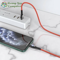 Cáp Sạc IPhone IPad Hoco U89 Đầu Lightning Dây Dù 1.2M - BH 1 Năm Chính Hãng (MÀU SẮC NGẪU NHIÊN)