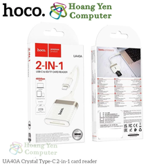 Đầu Đọc Thẻ Nhớ Hoco UA40A Type-C 2in1 – Hỗ Trợ SD/TF, Tốc Độ 480Mbps - BH 12 Tháng - Hoàng Yến Computer