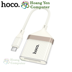 Đầu Đọc Thẻ Nhớ Hoco UA40A Type-C 2in1 – Hỗ Trợ SD/TF, Tốc Độ 480Mbps - BH 12 Tháng - Hoàng Yến Computer