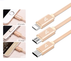 Cáp Sạc 3 Đầu Hoco X2 Iphone - Micro usb - Type C Dài 1M - BH 6 Tháng