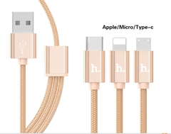 Cáp Sạc 3 Đầu Hoco X2 Iphone - Micro usb - Type C Dài 1M - BH 6 Tháng