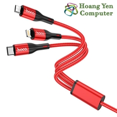 Cáp Sạc Hoco X2 Max 3 Đầu IPhone - Micro Usb - Type C Dây Dù Chống Đứt Dài 1M - BH 6 Tháng 1 đổi 1 (MÀU SẮC NGẪU NHIÊN)