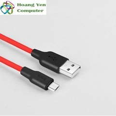 [1M] Cáp Sạc MICRO USB Hoco X21 Plus Dây Silicon Mềm Dẻo Chống Cháy Dài 1M - BH 1 Năm