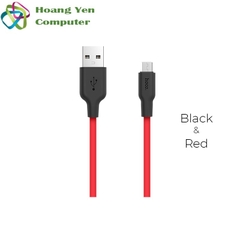 [1M] Cáp Sạc MICRO USB Hoco X21 Plus Dây Silicon Mềm Dẻo Chống Cháy Dài 1M - BH 1 Năm