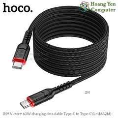 Cáp Sạc Type C to Type C 60W Hoco X59 - Chiều Dài 1M, 2M - Chính Hãng - Hoàng Yến Computer
