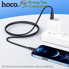 [1M] Cáp Sạc IPhone Hoco X61 Dây Silicon Mềm Dẻo Chống Cháy Dài 1M - BH 6 tháng