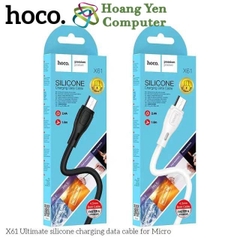 [1M] Cáp Sạc MICRO USB Hoco X61 Dây Silicon Mềm Dẻo Chống Cháy Dài 1M - BH 6 Tháng